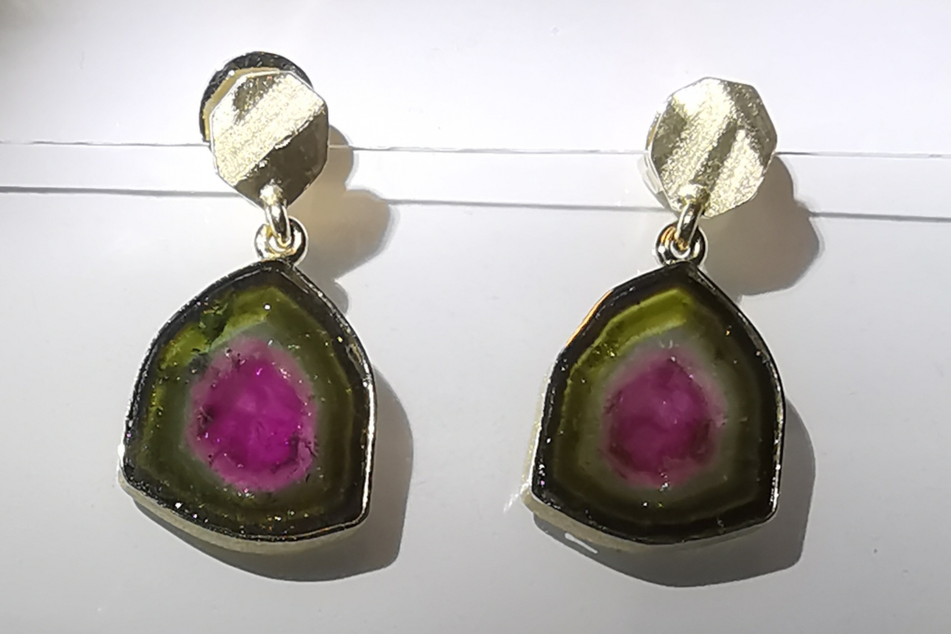 Turmalinscheiben Ohrhänger Turmalinscheiben Ohrhänger